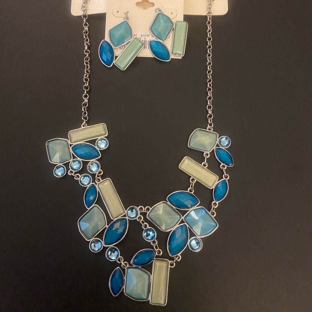Blue Necklace & Earring Set